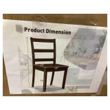 ERGOMASTER Wooden Dining Chairs Set of 4, Farmhouse Kitchen Chairs with Back for Restaurant Dining Room, Brown