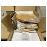 HAPPYGRILL 2 Pieces Wooden Dining Chairs Set, Vintage Armless Windsor Chairs, Kitchen Dining Chairs with Backrest, Natural (Maybe Missing Hardware)