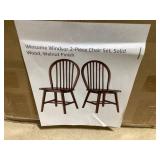 HAPPYGRILL 2 Pieces Wooden Dining Chairs Set, Vintage Armless Windsor Chairs, Kitchen Dining Chairs with Backrest, Black
