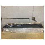 HOMCOM Wheelchair Ramp, 10FT Foldable Threshold Ramp, Aluminum Handicap Ramp with Non-Slip Surface, Transition Plates Above and Below for Home, Doorways, Steps, 600lbs Capacity