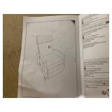 Outsunny Outdoor Recliner Chair with Cushions, Reclining Patio Lounge Chair with Adjustable Footrest, Armrests, Tray Table, Blue (Missing: Part D, See Photos)