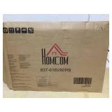 HOMCOM Corner Hall Tree, Industrial 4-Tier Coat Rack with Shoe Storage, 8 Movable Hooks and 2 Shelves for Hallway, Rustic Brown