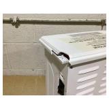 HOMCOM Electric Fireplace Heater, Freestanding Fireplace Stove with Realistic Logs and Flame Effect, 750W/1500W, White (Missing: Legs, Transit Damage On Corner)