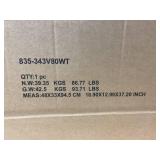 HOMCOM Kitchen Buffet Hutch Cabinet, Freestanding Kitchen Pantry Storage Cabinet Cupboard with Framed Glass Door, Drawer and Microwave Space, White