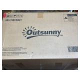 Outsunny 3 Piece Outdoor Bistro Set, Wicker Small Patio Furniture Set with Swivel Glider Chairs for Balcony, Porch, Gray