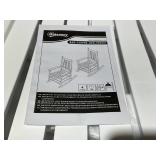 Outsunny Wooden Rocking Chair Set, Curved Armrests, High Back, Slatted Seat Outdoor Rocker Set, White