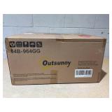 Outsunny Outdoor Gliding Chairs Set Durable Compact for Patio, Bistro Tea Time, Perfect for Couples & Families, Gray