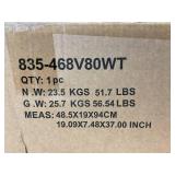 HOMCOM Farmhouse Sideboard Buffet Cabinet, Barn Door Coffee Bar Cabinet with Drawer and Adjustable Shelf for Kitchen, Living Room, Entryway, White Wash (Maybe Missing Hardware)