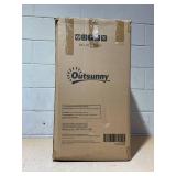 Outsunny 33.5" Water Fountain, 4-Tier Resin Cascading Bowls Outdoor Waterfall Fountain with LED Lights, Pump