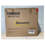 Outsunny Outdoor Glider Chair, Gliders for Outside Patio with Steel Frame and Mesh Fabric for Backyard, Garden, and Porch, Gray (Missing Hardware)