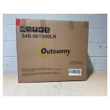 Outsunny Outdoor Glider Chair Patio Glider Swing Chair with Mesh Seat, Steel Frame for Backyard, Garden, Porch, Light Mixed Brown