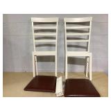 Costway Wooden dining chair set of 2/4 with rubber wood frame padded - 2 pcs - Set of 2