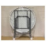 Costway 32 Inch Round Folding Table with Thick Tabletop for Picnic