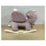 Qaba - Elephant Baby Rocking Horse, Plush Stuffed Animal Rocker with Realistic Sound, Safety Belt, Kids Ride on Rocker