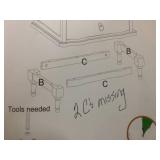 25" Traditional 2 Drawers Solid Wood End Table with Pull-out Tray and Charging Station Cherry (Slightly Used, Missing: Part C)