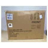 25" Traditional 2 Drawers Solid Wood End Table with Pull-out Tray and Charging Station Cherry (Slightly Used, Missing: Part C)