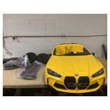 Qaba BMW M4 Licensed 12V Ride on Car, Kids Car w/ Remote Control, Suspension, Handle Attachment, LED Lights, Music, Yellow