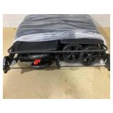 Petsite Foldable Double Pet Stroller, Adjustable Sunshade, Storage Basket, Black