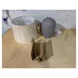 Nourison Home 23" Greyish Brown Earth Tone Rustic Farmhouse Ceramic Table Lamp for Bedroom, Living Room, Dining, Office, with Beige Linen Shade