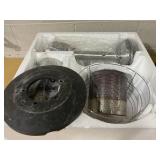 Costway 11000-BTU Silver Stainless Steel Floorstanding Liquid Propane Patio Heater ( slightly used not tested, Maybe Missing Hardware)