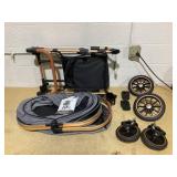 PawHut 3 in 1 Dog Stroller with Detachable Cabin, 4 Wheel Folding Lightweight Pet Stroller for Small Dogs, Gray