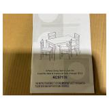 SILKYDRY Dining Table Set of 4, Space Saving 5 Piece Kitchen Table and Chairs, Wooden Rectangular Dinette Set for 4, Breakfast Nook, Wood Grain (Brown)