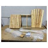 Outsunny Fire Pit Seating, Wooden Adirondack Chair with Outdoor Table & Umbrella Hole, Natural (Missing 1 Chair)