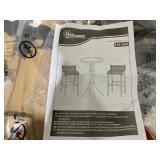 Outsunny 3 Piece Bar Height Outdoor Bistro Set for 2, Charcoal Gray (Missing Parts B,C)