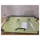 Outsunny Double Folding Camping Chair, Loveseat for 2 Adults, Portable Camping Couch with Wood Armrest & Cupholders, for Backpacking, Beach, Sports Travel, Green