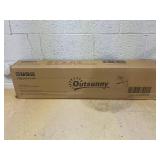 Outsunny Oversized Adirondack Chair, Outdoor Fire Pit and Porch Seating, Classic Log Lounge w/ Built-in Cupholder, Natural Wood (Missing: Part P)