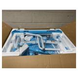 Qaba Kids Desk and Chair Set, Height Adjustable School Study Table and Chair, Student Writing Desk with Tilt Desktop, LED Light, Pen Box, Drawer, Reading Board, Cup Holder, and Pen Slots, Blue