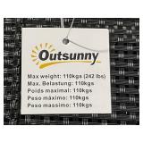 Outsunny Set of 2 Patio Folding Chairs, Stackable Outdoor Sling Patio Dining Chairs with Armrests for Lawn, Camping, Dining, Beach, Metal Frame, No Assembly, Black