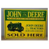 Vintage Style John Deere Raised Metal Sign