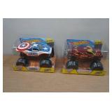 Hot Wheels 1:24 Scale Monster Jam Trucks - Captain America & Ironman