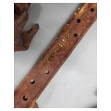 Antique Rusty Iron Hardware Lot - Hooks, Latches, Brackets & Straps (6 Pieces)