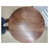 Round Wooden Pedestal Table with 3 Carved Legs - Vintage