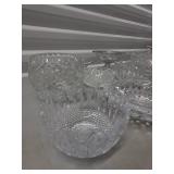 Crystal Cut Glassware Collection - Clear & Pink Goblets, Bowls & Dishes