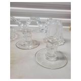 Crystal Glassware Assortment - Candlesticks, Compote, Plate, Goblets & Bowls