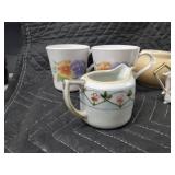 Floral Porcelain Tea Set - Teapots, Creamer, Sugar Bowl, Cups & Saucers