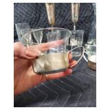 Sterling Silver Goblets (Pair) - Crystal Glassware Collection with Decanter & Pitcher