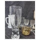 Sterling Silver Goblets (Pair) - Crystal Glassware Collection with Decanter & Pitcher