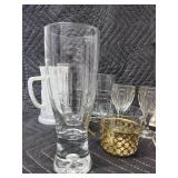 Sterling Silver Goblets (Pair) - Crystal Glassware Collection with Decanter & Pitcher