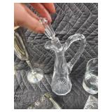 Sterling Silver Goblets (Pair) - Crystal Glassware Collection with Decanter & Pitcher