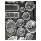 Crystal Glassware Set - Assorted Cut Glass Dishes, Bowls & Trays