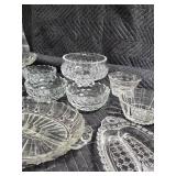 Crystal Glassware Set - Assorted Cut Glass Dishes, Bowls & Trays