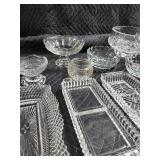 Crystal Glassware Set - Assorted Cut Glass Dishes, Bowls & Trays