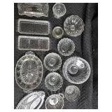 Crystal Glassware Set - Assorted Cut Glass Dishes, Bowls & Trays