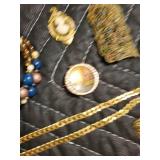 Vintage Costume Jewelry Lot - Necklace, Brooches, Rings, Earrings, Bracelets