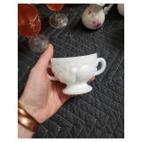 Grapevine Amber Glass Decanter with Stopper + Matching Goblets & White Mugs Set