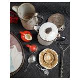 Coca-Cola Vintage Oval Advertising Tray + Assorted Retro Kitchenware Lot - Collectible